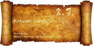Kotvan Teréz névjegykártya